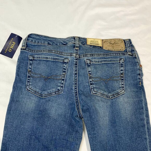 NWT VTG Y2K Polo Ralph Lauren Jeans Women's XS Blue Bowery Straight Low Rise - Picture 14 of 14